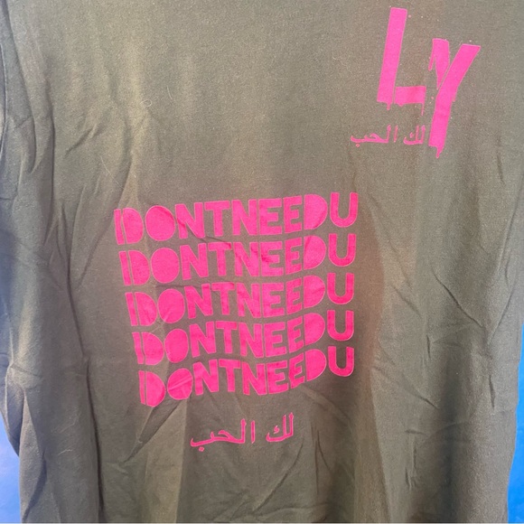 LOVE YOURZ I DONT NEED U GREEN GRAPHIC SHORT SLEEVE T SHIRT - SZ L - Picture 4 of 4